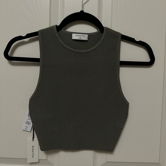 Aritzia, Babaton Sculpt Knit Rory Top in Olive Leaf Green - Picture 2 of 4